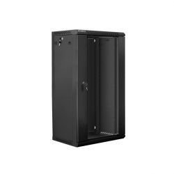 Lanberg 19'' 22U 600x450mm fekete (üvegajtó) fali rack szekrény