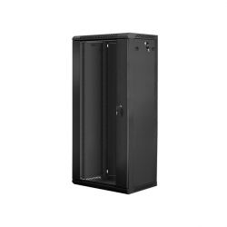 Lanberg 19'' 27U 600x450mm fekete (üvegajtó) fali rack szekrény