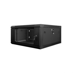 Lanberg 19'' 4U 600x600mm fekete (üvegajtó) fali rack szekrény