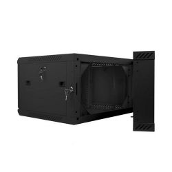 Lanberg 19'' flat 6U/600x600mm fekete falra szerelhető rack szekrény