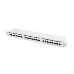 Lanberg 24 port 1U, cat. 6, árnyékolt szürke patch panel