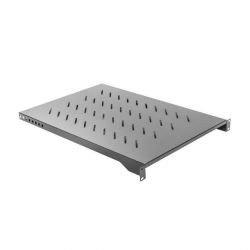 Lanberg fixed shelf 19'', 1U/483x750mm, teherbírás 15kg, fekete
