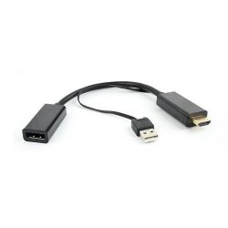 Gembird konverter HDMI -> Displayport, fekete átalakító