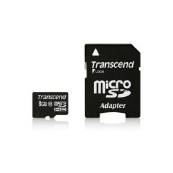 Transcend 8GB MicroSDHC Class 10 memóriakártya + adapter