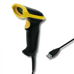Qoltec 50860 1D | USB fekete/sárga kézi vonalkódolvasó