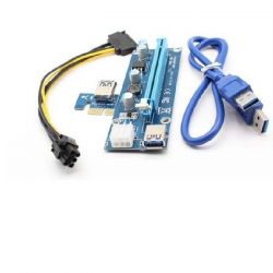 Qoltec 55501 Riser PCi-E 1x - 16x USB 3.0 SATA/ PCI-E 6pin adapter és kábel szett