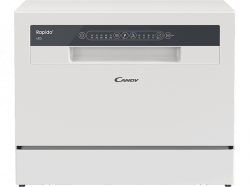 Candy CP 6E51LW, Asztali, Szabadonálló, 6 Teríték, 8 Program, (E), Fehér mini mosogatógép