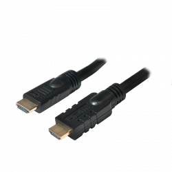 Logilink CHA0020 HDMI 1.4 High Speed Ethernet (4K) 20m aktív fekete aranyozott kábel beépített erősítővel