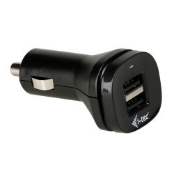 i-Tec 2.1A 2x USB fekete autós töltő