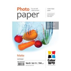 ColorWay PrÃ©mium matt 190 g/m, 10x15, 50 lap fotÃ³papÃ­r 