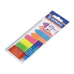 DONAU 12x45/42 mm műanyag címke és nyíl forma neon színű jelölőcímke (8x25 lap)