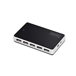 Digitus 10-portos USB2.0 fekete aktív hub