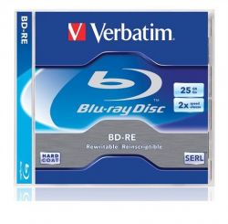 Verbatim újraírható, 25GB, 1-2x, normál tok, BD-RE BluRay lemez