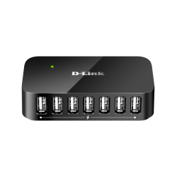 D-Link DUB-H7 7-portos USB 2.0 fekete USB hub 