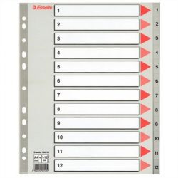 ESSELTE A4 Maxi 1-12 műanyag szürke regiszter