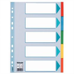 ESSELTE "Standard" A4 5 részes karton színes regiszter írható előlappal