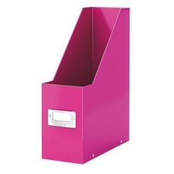 LEITZ "Click&Store", Iratpapucs, PP/karton, 95 mm, lakkfényű,  rózsaszín