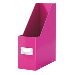 LEITZ "Click&Store", Iratpapucs, PP/karton, 95 mm, lakkfényű,  rózsaszín