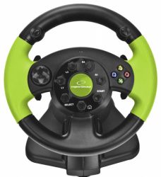 Esperanza EG104, High Octane, Xbox 360, PlayStation 3, PC, Xbox Edition, Fekete-Zöld, Kormány szett