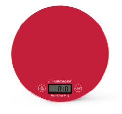 Esperanza EKS003R MANGO 5kg LCD kijelzős piros konyhai mérleg