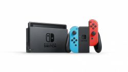 Nintendo NSH006 Switch 32 GB, Bluetooth, Usb, Hdmi fekete konzol neon piros-kék Joy-Con-nal