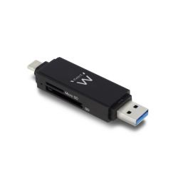 Ewent EW1075 USB 3.1 Type-C / USB 3.1 fekete kártyaolvasó