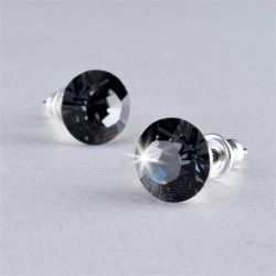 ART CRYSTELLA® 8mm,  Black Diamond Fülbevaló, SWAROVSKI® kristállyal