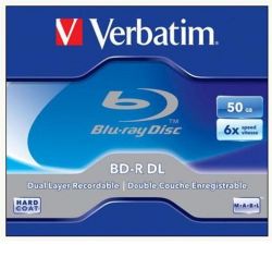 Verbatim kétrétegű, 50GB, 6x, normál tok, BD-R BluRay lemez