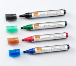 NOBO 4 különböző színű, folyékonytintás Táblamarker készlet
