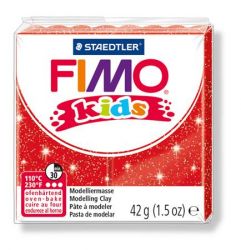 FIMO "Kids" égethető glitteres piros gyurma (42 g)