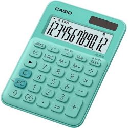 CASIO, "MS 20 UC" asztali 12 számjegyes zöld számológép