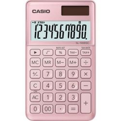CASIO "SL 1000" asztali 10 számjegyes világos rózsaszín számológép 