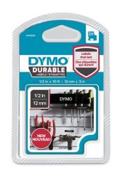 DYMO "D1" 12 mm x 3 m tartós fekete-fehér feliratozógép szalag