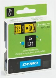 DYMO "D1" 6 mm x 7 m sárga-fekete feliratozógép szalag