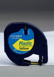 DYMO "Letratag" 12 mm x 4 m sárga feliratozógép szalag