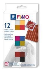 FIMO "Leather Effect" égethető 12 különböző színű gyurma készlet (12x25 g)