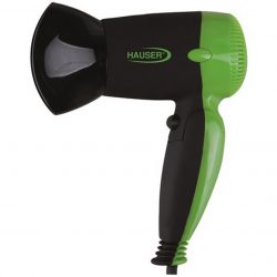 Hauser H124 1200 W, 2 sebesség fekete-zöld utazó hajszárító