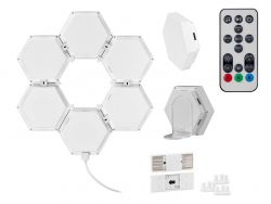 Tracer Ambience, Smart Hexagon, 9 W, Bluetooth 5.0, Wi-Fi, RGB világítás, Fehér, Gamer, Fali lámpa szett