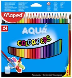 MAPED "Color Peps" háromszögletű 24 különböző színű akvarell ceruza készlet ecsettel