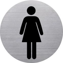 Helit női mosdó rozsdamentes acél információs tábla