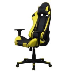 Iris GCH201BC Class 3 gázemelő, 800 mm háttámla, műbőr fekete-citromságra gamer szék