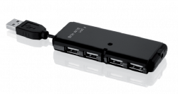 iBOX IUHT008C 4-portos fekete USB hub
