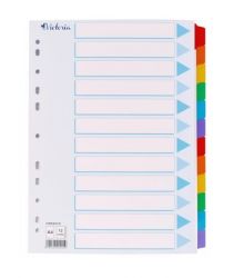 Victoria A4 12 részes színes karton regiszter írható előlappal