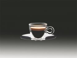 Thermo 6,5 cl 2 db-os duplafalú espresszos csésze szett rozsdamentes aljjal