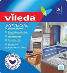 VILEDA "Universal" (34x36 cm) 3db/csomag fehér-piros törlőkendő