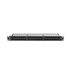 Lanberg 48 port 1U, cat. 6, fekete patch panel