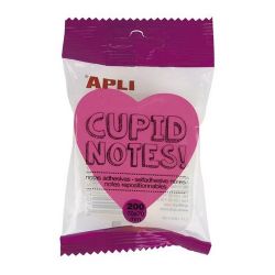 APLI "Cupid notes" 200 lapos szív formájú öntapadó jegyzettömb