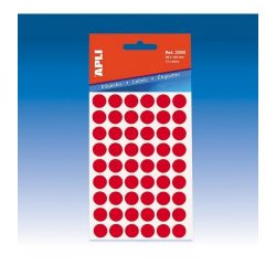 Apli 8 mm kör  színes piros kézzel írható etikett (288 etikett/csomag)