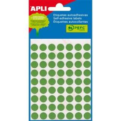 APLI 8 mm kör, kézzel írható, színes, APLI, zöld,Etikett  (288 etikett/csomag)