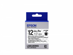 Epson LK-4TBW címkéző szalag Áttetsző fekete